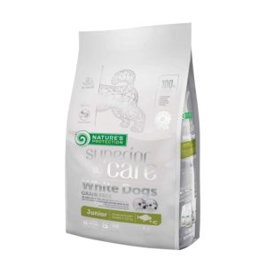Superior Care White Dogs Grain Free Small&Mini Breeds Junior cu Peste Alb 1.5kg