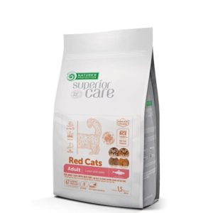 Superior Care Grain Free cu Hering pentru Pisici Adulte cu Blana Rosie 1.5kg