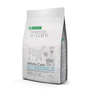 Superior Care Grain Free cu Hering pentru Pisici Adulte cu Blana Alba 1.5kg