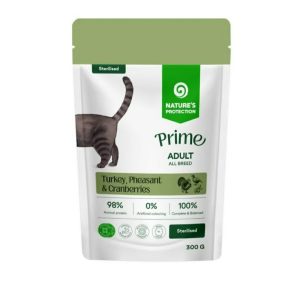 Nature's Protection Prime Sterilised Cat cu Curcan, Fazan si Merisoare 85 Gr