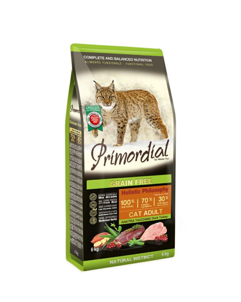 Primordial GF Holistic Cat Adult cu Rata, Pui si Curcan 2kg