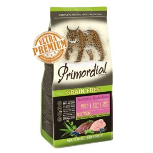 Primordial Grain-Free Holistic Kitten cu Rata si Curcan 2kg