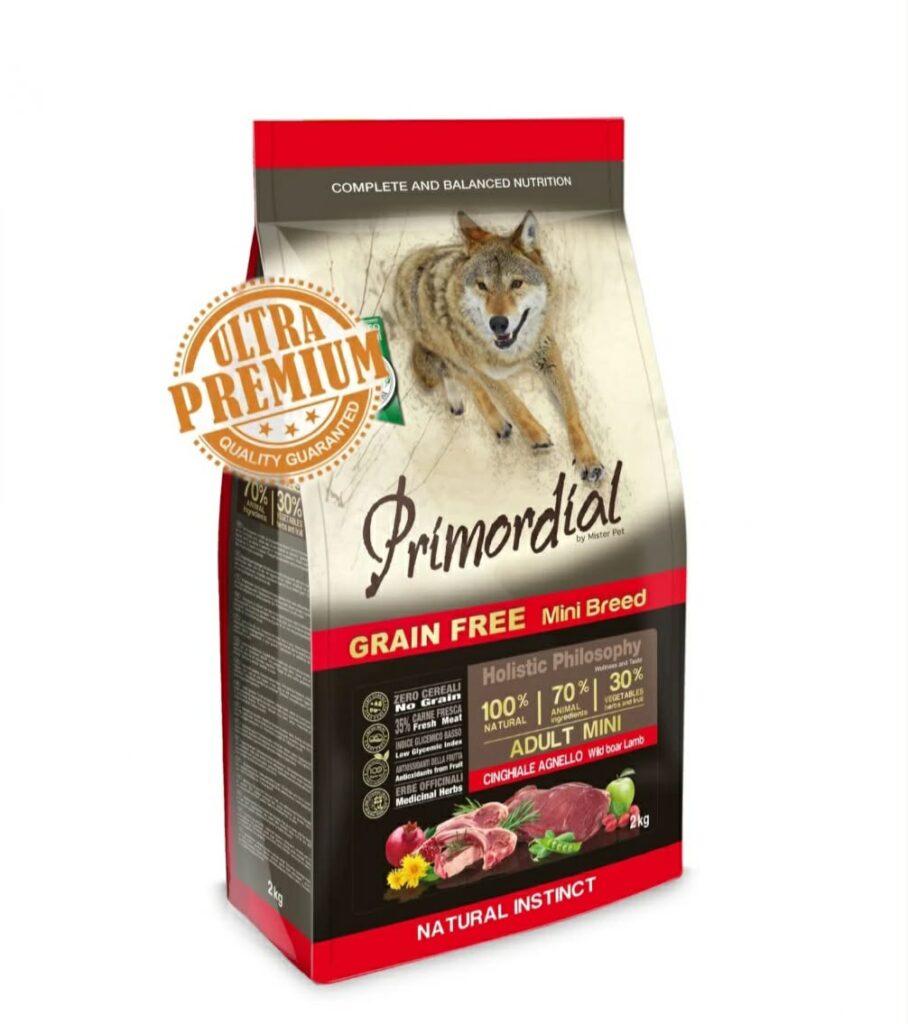 Primordial Grain-Free Holistic Dog Adult Mini cu Miel si Mistret 2kg